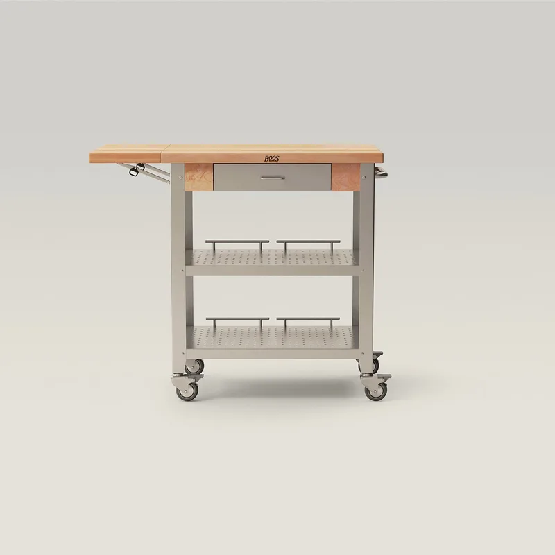 Maple Cucina Elegante Kitchen Cart (Single Drop Leaf)