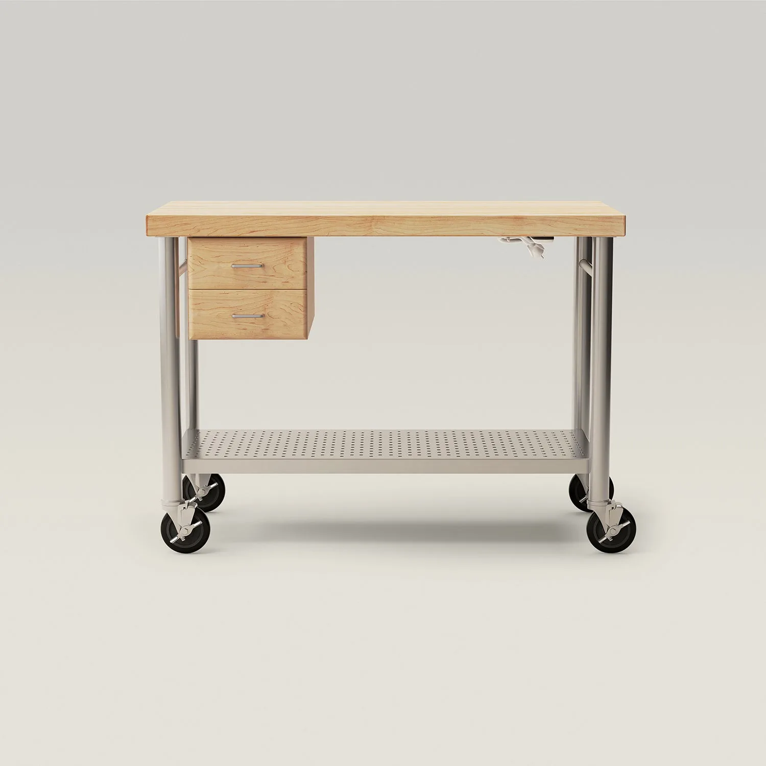 Maple Cucina Magnifico Kitchen Cart With Undershelf, Drawers And Towel Bars