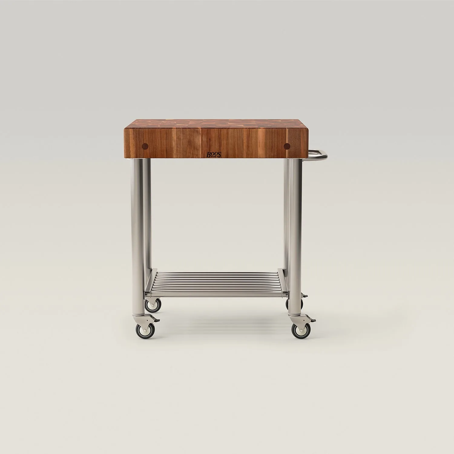 Walnut Cucina D'Amico Kitchen Cart With Undershelves And Towel Bar