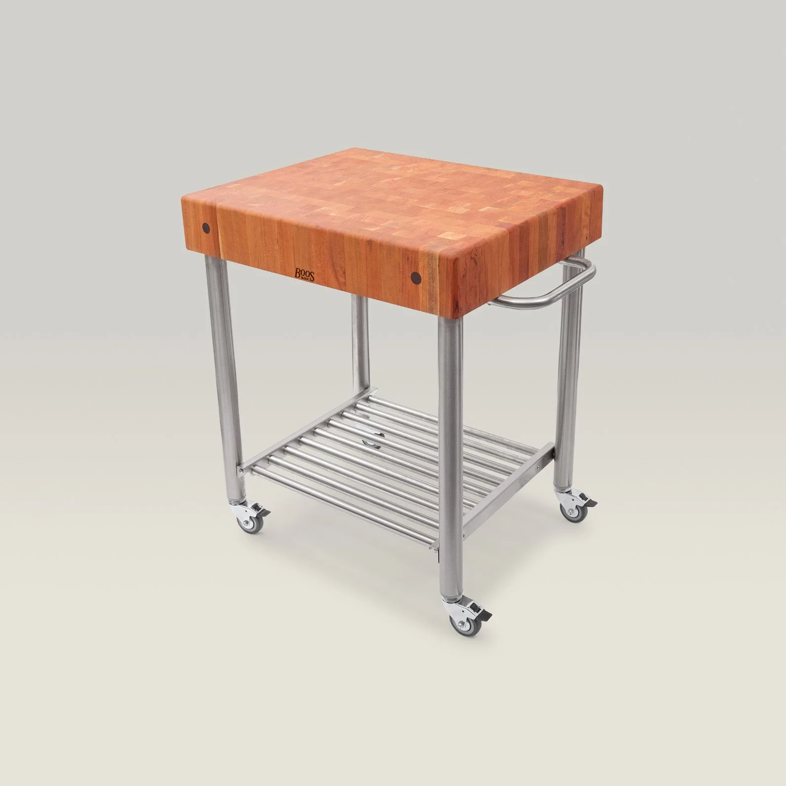 Cherry Cucina D'Amico Kitchen Cart With Undershelves And Towel Bar