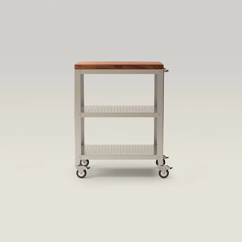 Walnut Cucina Culinarte Kitchen Cart With Removable Cutting Board