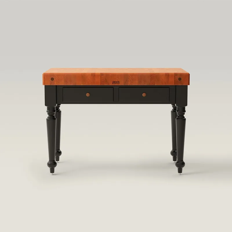 Cherry Le Rustica With 4" Thick End Grain Top, Lower Shelf And Drawers