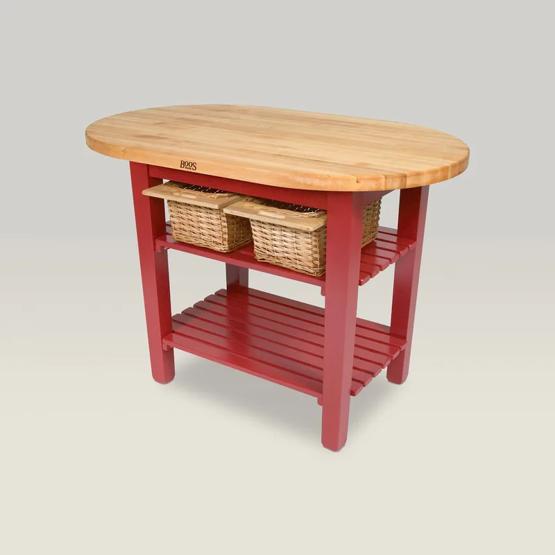 Elliptical C-Table With 1-1/2" Thick Edge Grain Top