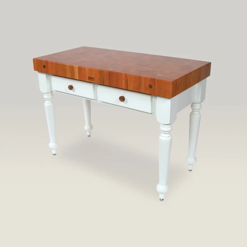 Cherry Rustica Island With 4" Thick Top And Drawer