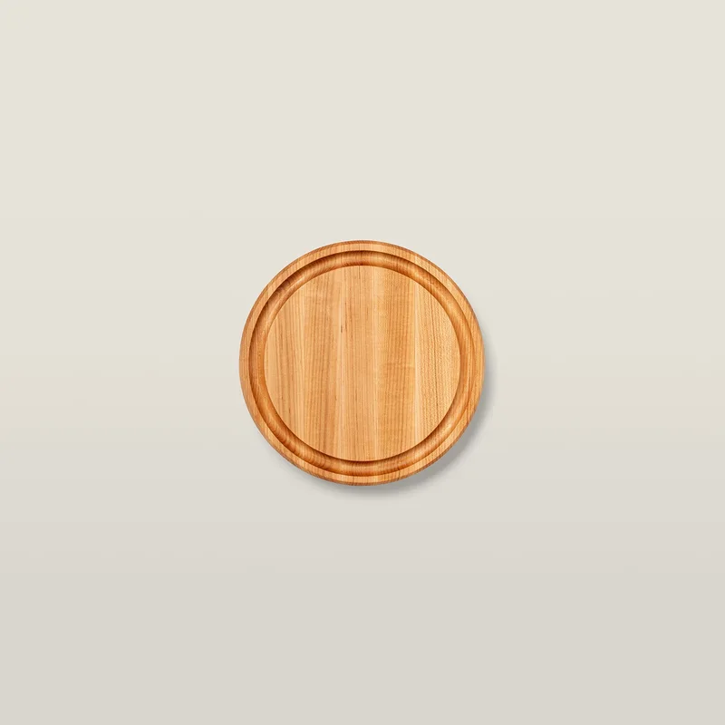 Maple Round Cutting Board With Juice Groove 1-3/4" Thick (CB Series)