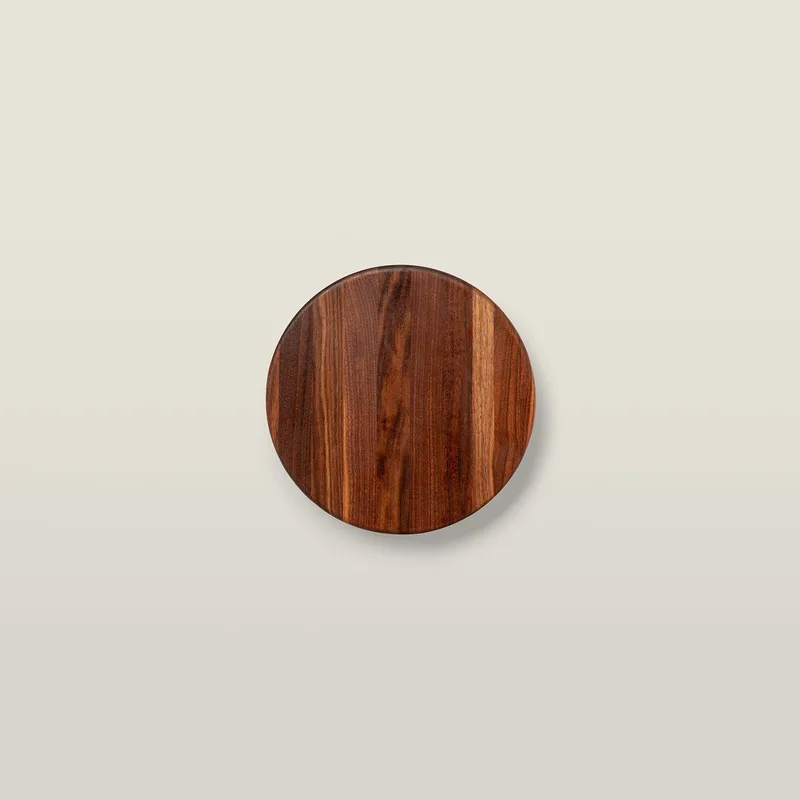 Walnut Round Cutting Board With Walnut Feet 1-1/2" Thick (B Series)