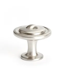 Traditional Advantage Three Brushed Nickel Button Knob