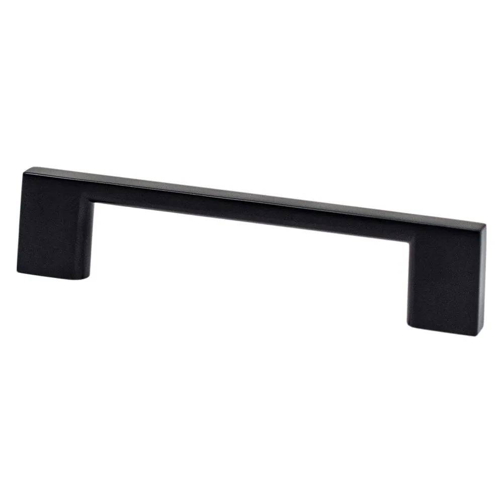 Transitional Advantage Four 96mm CC Matte Black Rectangle Pull