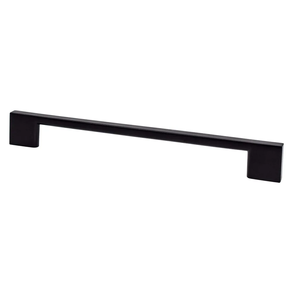 Transitional Advantage Four 192mm CC Matte Black Rectangle Pull