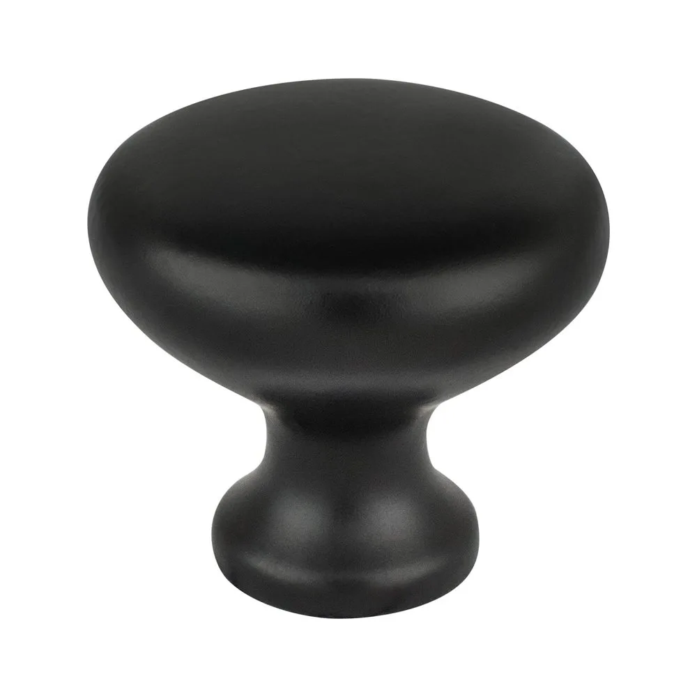 Traditional Advantage Four Matte Black Mushroom Knob