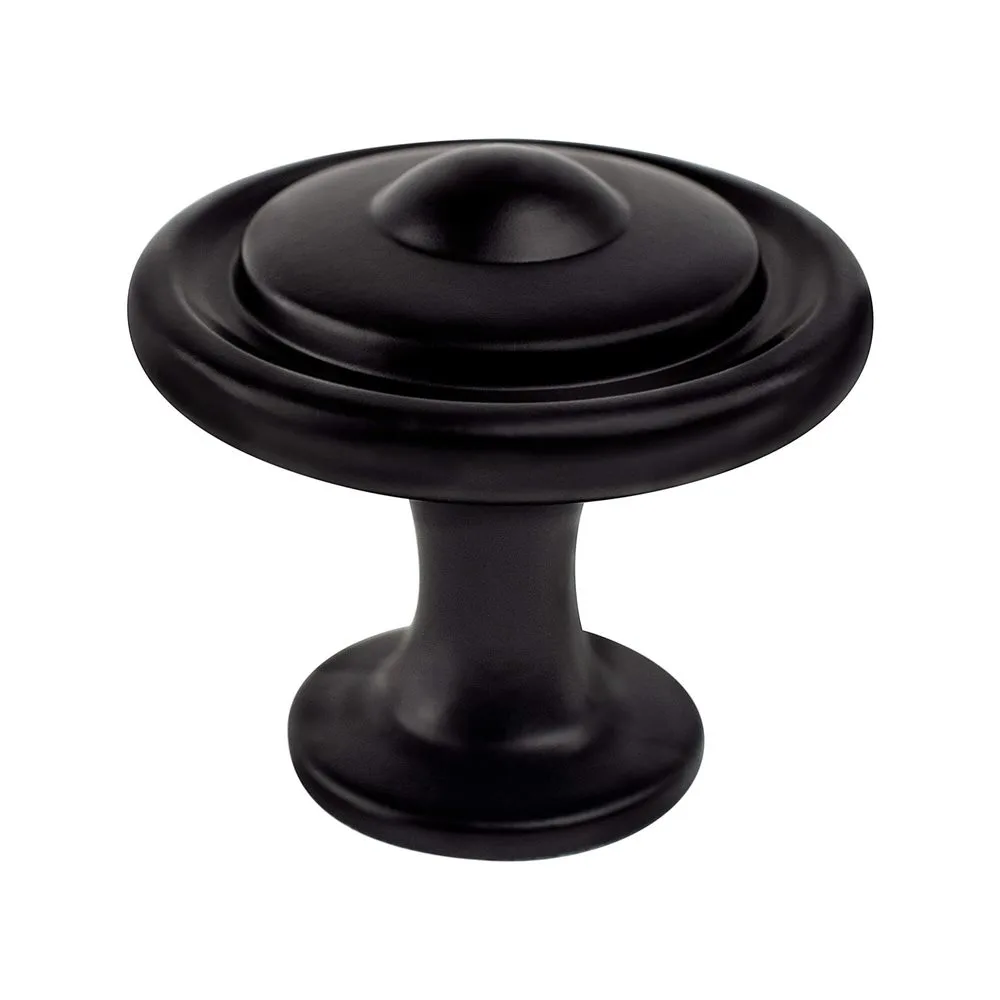 Traditional Advantage Three Matte Black Button Knob
